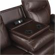 Lexicon Aram Transitional Faux Leather Double Reclining Sofa in Dark Brown