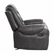 Lexicon Briscoe Faux Leather Glider Reclining Chair in Light Gray/Dark Gray