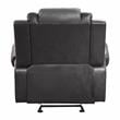 Lexicon Briscoe Faux Leather Glider Reclining Chair in Light Gray/Dark Gray