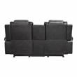 Lexicon Briscoe Faux Leather Double Glider Reclining Loveseat in Gray