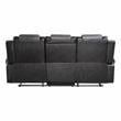 Lexicon Briscoe Faux Leather Double Reclining Sofa with Cup Holder in Gray