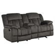 Lexicon Laurelton Microfiber Double Glider Reclining Love Seat in Chocolate