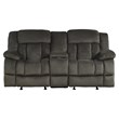 Lexicon Laurelton Microfiber Double Glider Reclining Love Seat in Chocolate