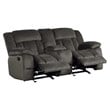 Lexicon Laurelton Microfiber Double Glider Reclining Love Seat in Chocolate