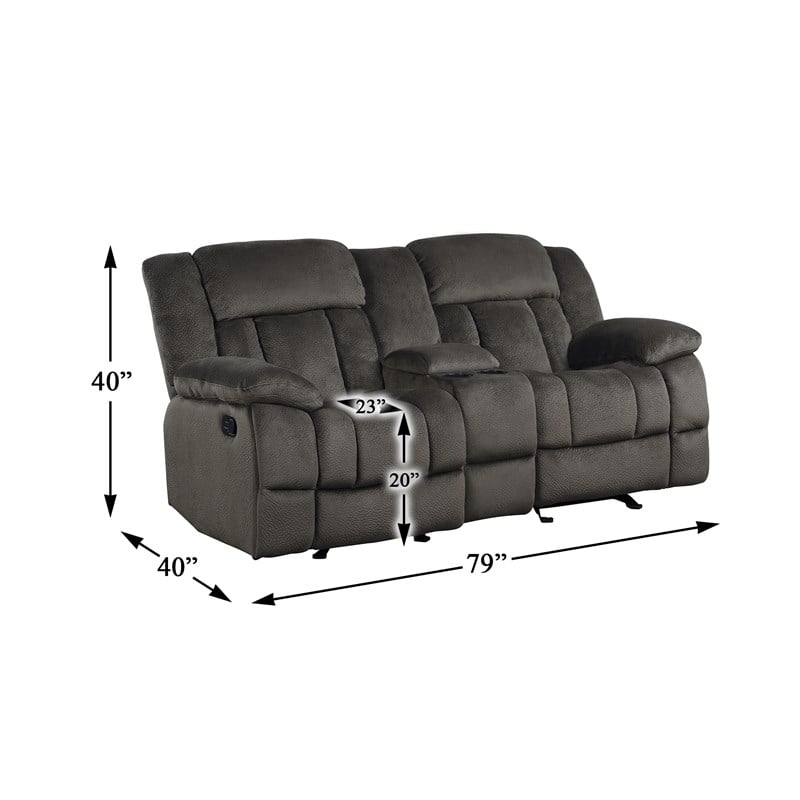 Lexicon Laurelton Microfiber Double Glider Reclining Love Seat in Chocolate