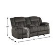 Lexicon Laurelton Microfiber Double Glider Reclining Love Seat in Chocolate