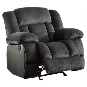 Lexicon Laurelton 43&quot Traditional Microfiber Glider Reclining Chair in Charcoal