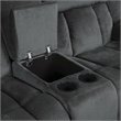Lexicon Laurelton Microfiber Double Glider Reclining Love Seat in Charcoal