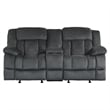 Lexicon Laurelton Microfiber Double Glider Reclining Love Seat in Charcoal
