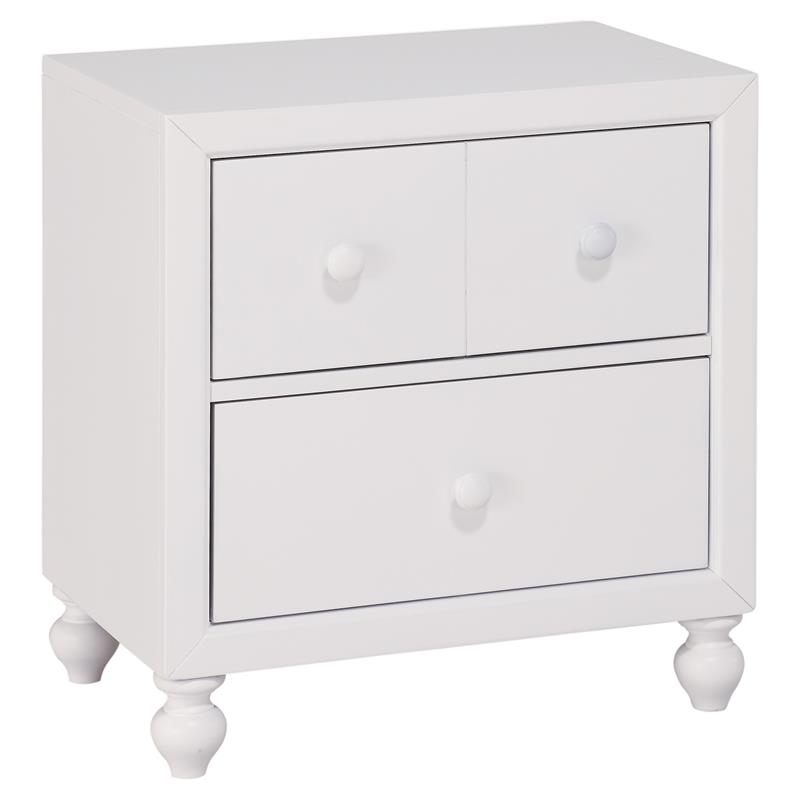 Lexicon Wellsummer 2 Dovetail Drawers Modern Wood Nightstand in White
