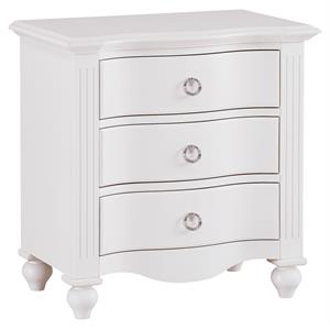 lexicon meghan 3 dovetail drawers traditional wood night stand in white