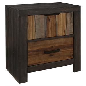 lexicon cooper 2 dovetail drawers modern wood nightstand in brown
