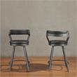 Lexicon Appert Metal Swivel Counter Height Stool in Silver/Black (Set of 2)