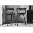 Lexicon Appert Metal Swivel Counter Height Stool in Silver/Black (Set of 2)