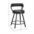 Lexicon Appert Metal Swivel Counter Height Stool in Silver/Black (Set of 2)