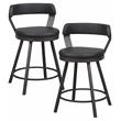 Lexicon Appert Metal Swivel Counter Height Stool in Silver/Black (Set of 2)