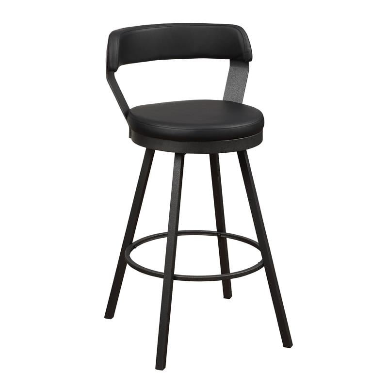 Lexicon Appert Metal Swivel Pub Height Chair in Silver/Black (Set of 2)