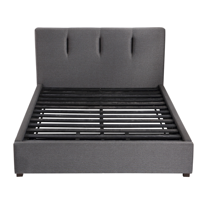 Lexicon Aitana Modern Textured Fabric Full Platform Bed in Gray