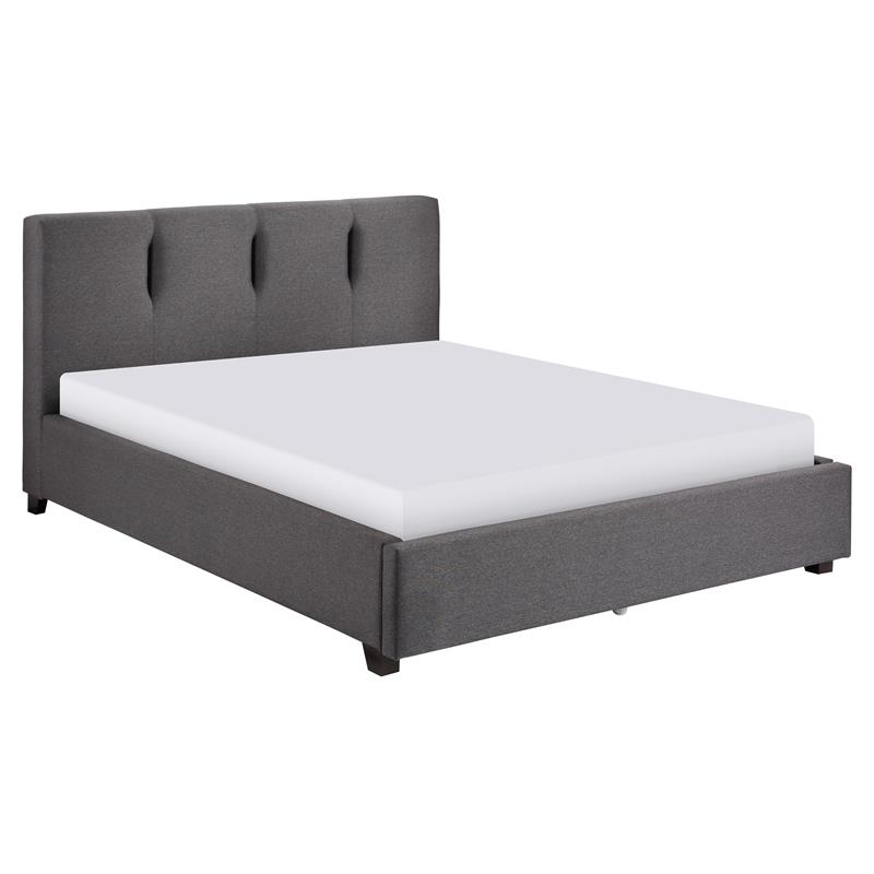 Lexicon Aitana Modern Textured Fabric Full Platform Bed in Gray