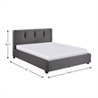 Lexicon Aitana Modern Textured Fabric Eastern King Platform Bed in Gray