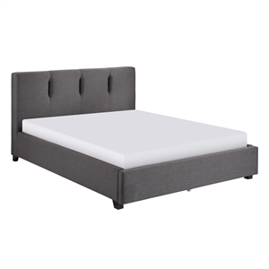 Lexicon Aitana Fabric Full Platform Bed with Storage Drawer in Gray