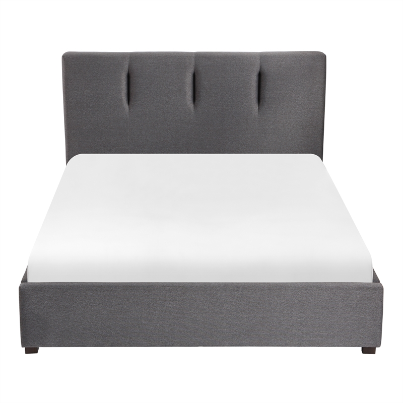 Lexicon Aitana Fabric Full Platform Bed with Storage Drawer in Gray