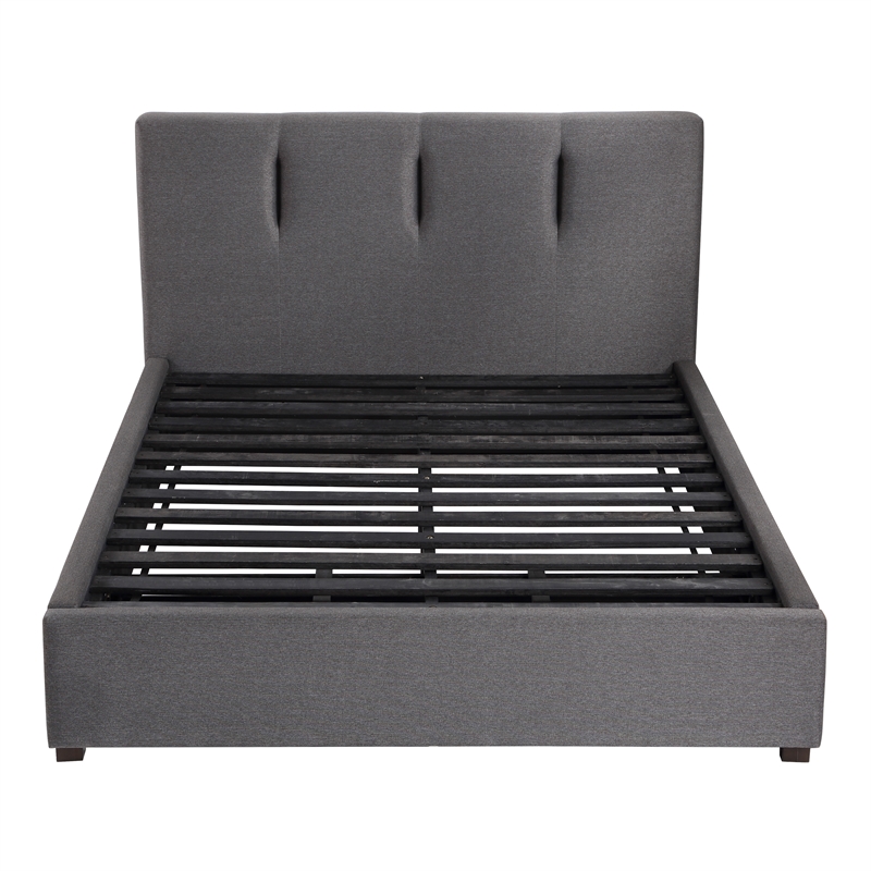 Lexicon Aitana Fabric Full Platform Bed with Storage Drawer in Gray