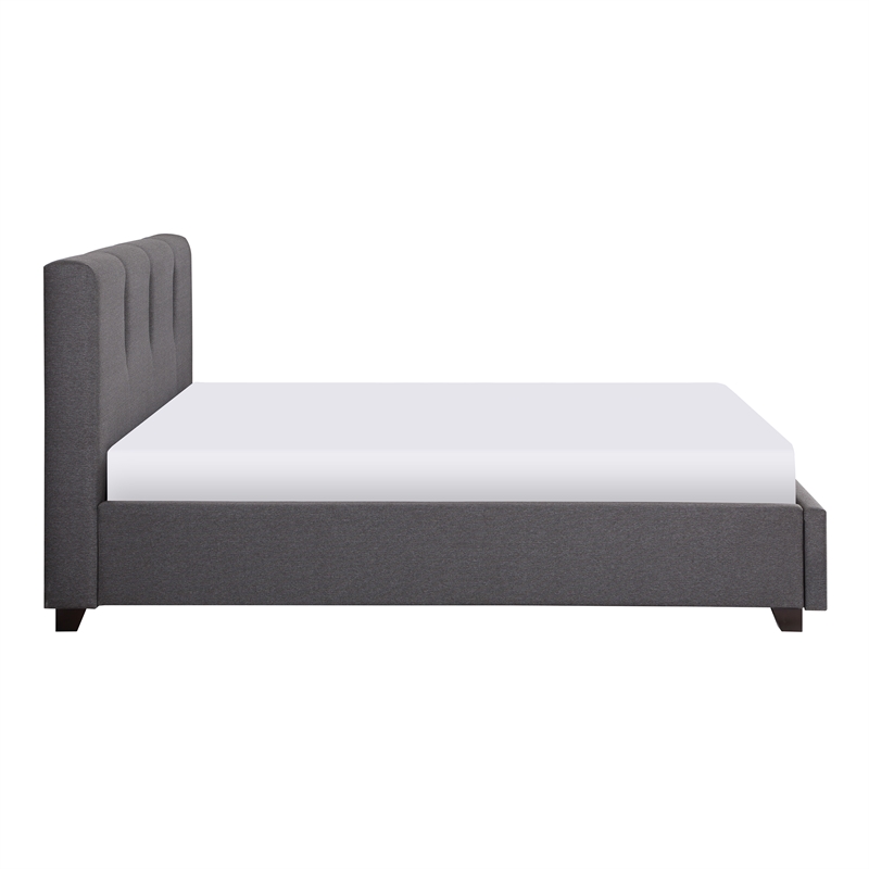 Lexicon Aitana Fabric Full Platform Bed with Storage Drawer in Gray