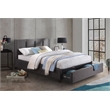 Lexicon Aitana Fabric Queen Platform Bed with Storage Drawer in Gray