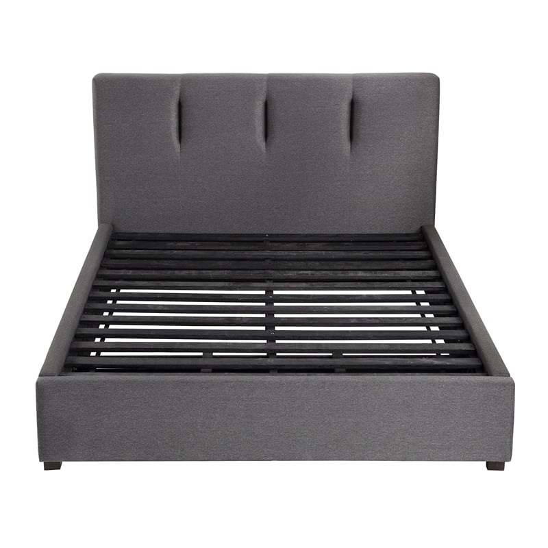 Lexicon Aitana Fabric Eastern King Platform Bed with Storage Drawer in Gray