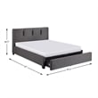 Lexicon Aitana Fabric Eastern King Platform Bed with Storage Drawer in Gray