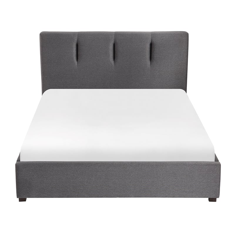 Lexicon Aitana Fabric California King Platform Bed with Storage Drawer in Gray