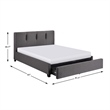 Lexicon Aitana Fabric California King Platform Bed with Storage Drawer in Gray