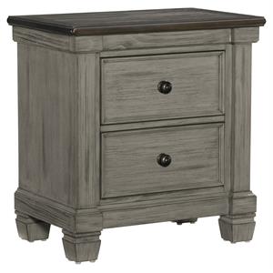 lexicon weaver 2 dovetail drawers wood nightstand in antique gray