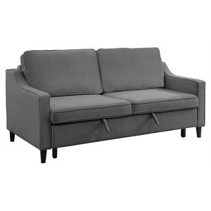 lexicon adelia velvet convertible studio sofa with pull-out bed in dark gray