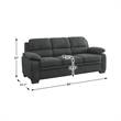 Lexicon Holleman Modern Textured Fabric Sofa with Pillow-top Arms in Dark Gray