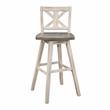 Lexicon Amsonia Cross Back Bar Height Dining Swivel Chair in White (Set of 2)