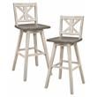 Lexicon Amsonia Cross Back Bar Height Dining Swivel Chair in White (Set of 2)