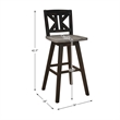 Lexicon Amsonia K-back Bar Height Dining Swivel Chair in Black (Set of 2)