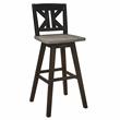 Lexicon Amsonia K-back Bar Height Dining Swivel Chair in Black (Set of 2)