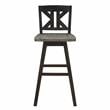 Lexicon Amsonia K-back Bar Height Dining Swivel Chair in Black (Set of 2)