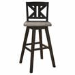 Lexicon Amsonia K-back Bar Height Dining Swivel Chair in Black (Set of 2)