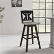 Lexicon Amsonia K-back Bar Height Dining Swivel Chair in Black (Set of 2)