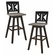Lexicon Amsonia K-back Bar Height Dining Swivel Chair in Black (Set of 2)