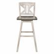 Lexicon Amsonia K-back Bar Height Dining Swivel Chair in White (Set of 2)