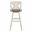 Lexicon Amsonia K-back Bar Height Dining Swivel Chair in White (Set of 2)