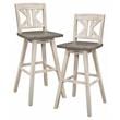 Lexicon Amsonia K-back Bar Height Dining Swivel Chair in White (Set of 2)