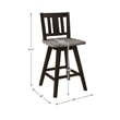 Lexicon Amsonia Slat Back Counter Height Dining Swivel Chair in Black (Set of 2)