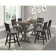 Lexicon Amsonia Slat Back Counter Height Dining Swivel Chair in Black (Set of 2)