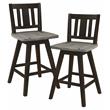 Lexicon Amsonia Slat Back Counter Height Dining Swivel Chair in Black (Set of 2)